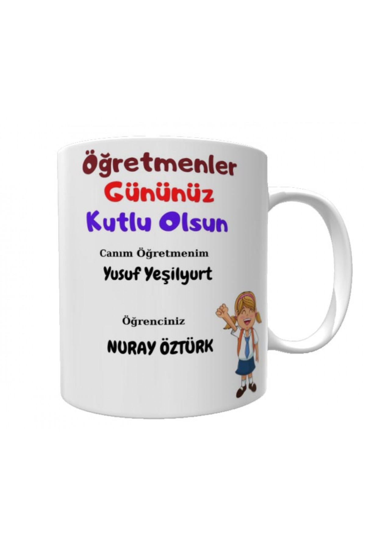 Kişiye özel kupa öğretmenler günü temalı