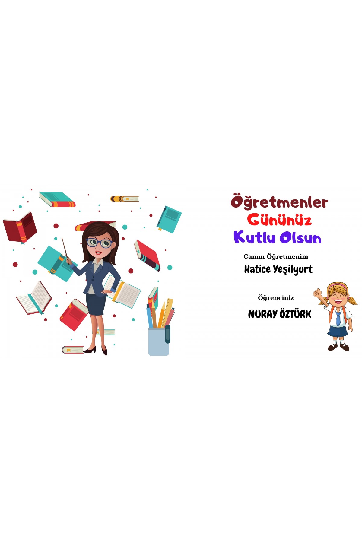 Kişiye özel kupa öğretmenler günü temalı