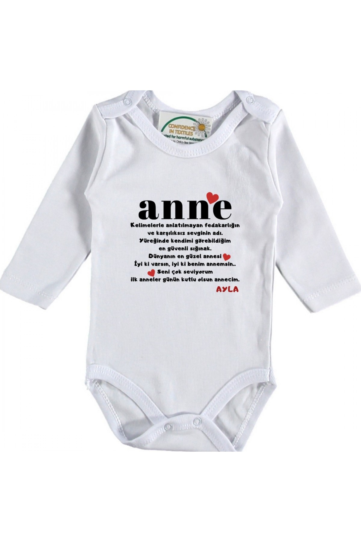 Anne ilk Anneler günü hediyesi yazılı Bebek Zıbını