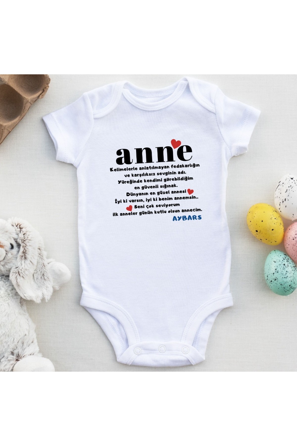 Anne ilk Anneler günü hediyesi yazılı Bebek Zıbını