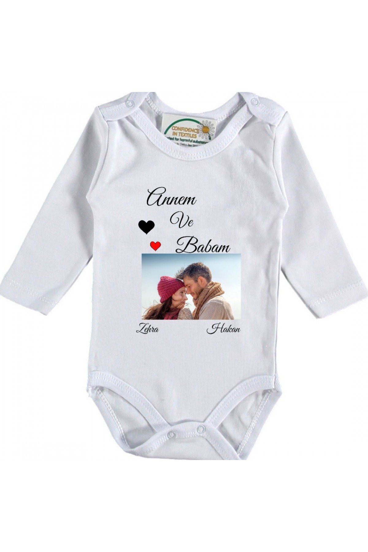 Annem Ve babam Yazılı Kişiye özel Bebek Zıbın