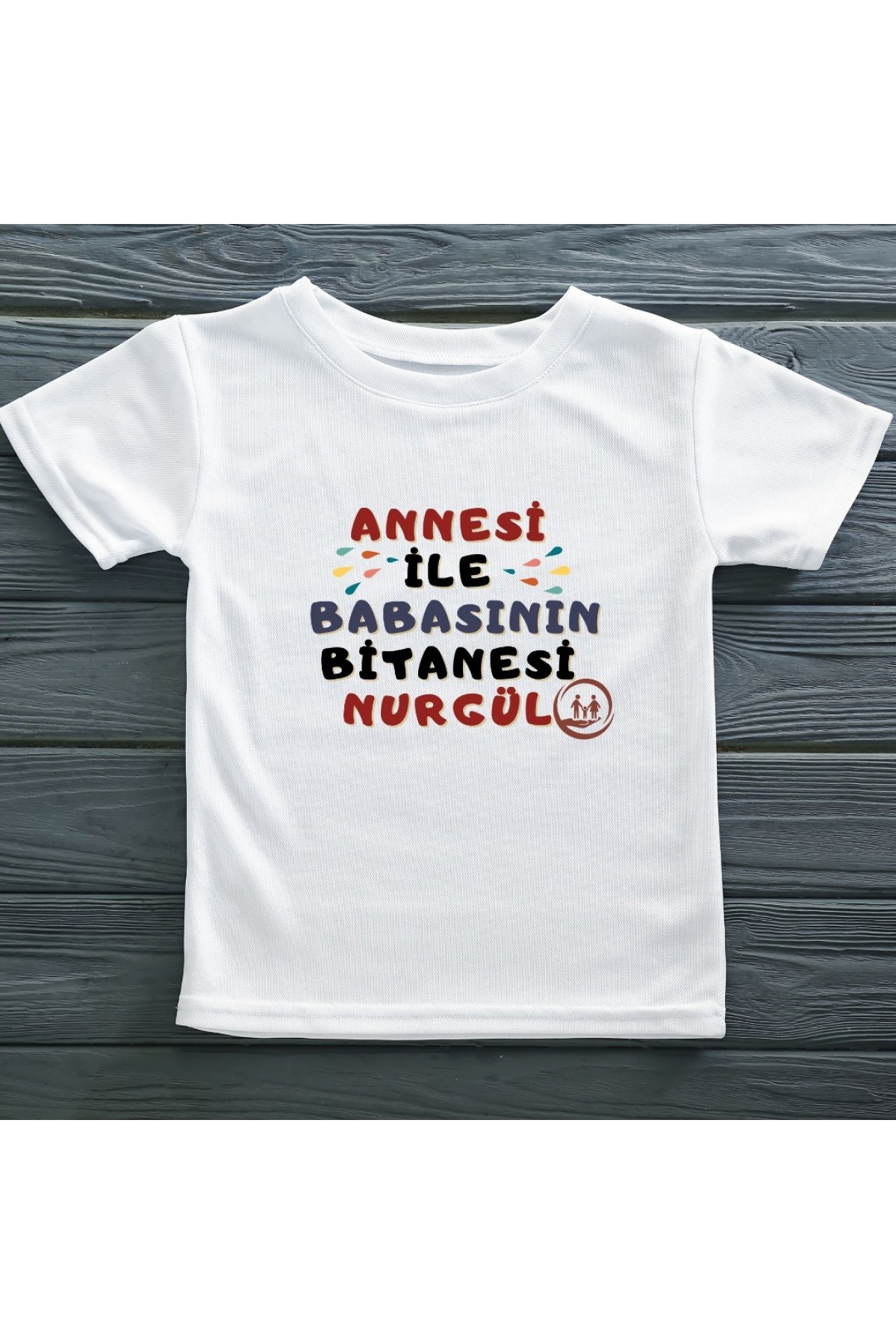 Annesi ile babasının Birtanesi Kişiye Özel Baskılı Tişört Kızk Çocuk
