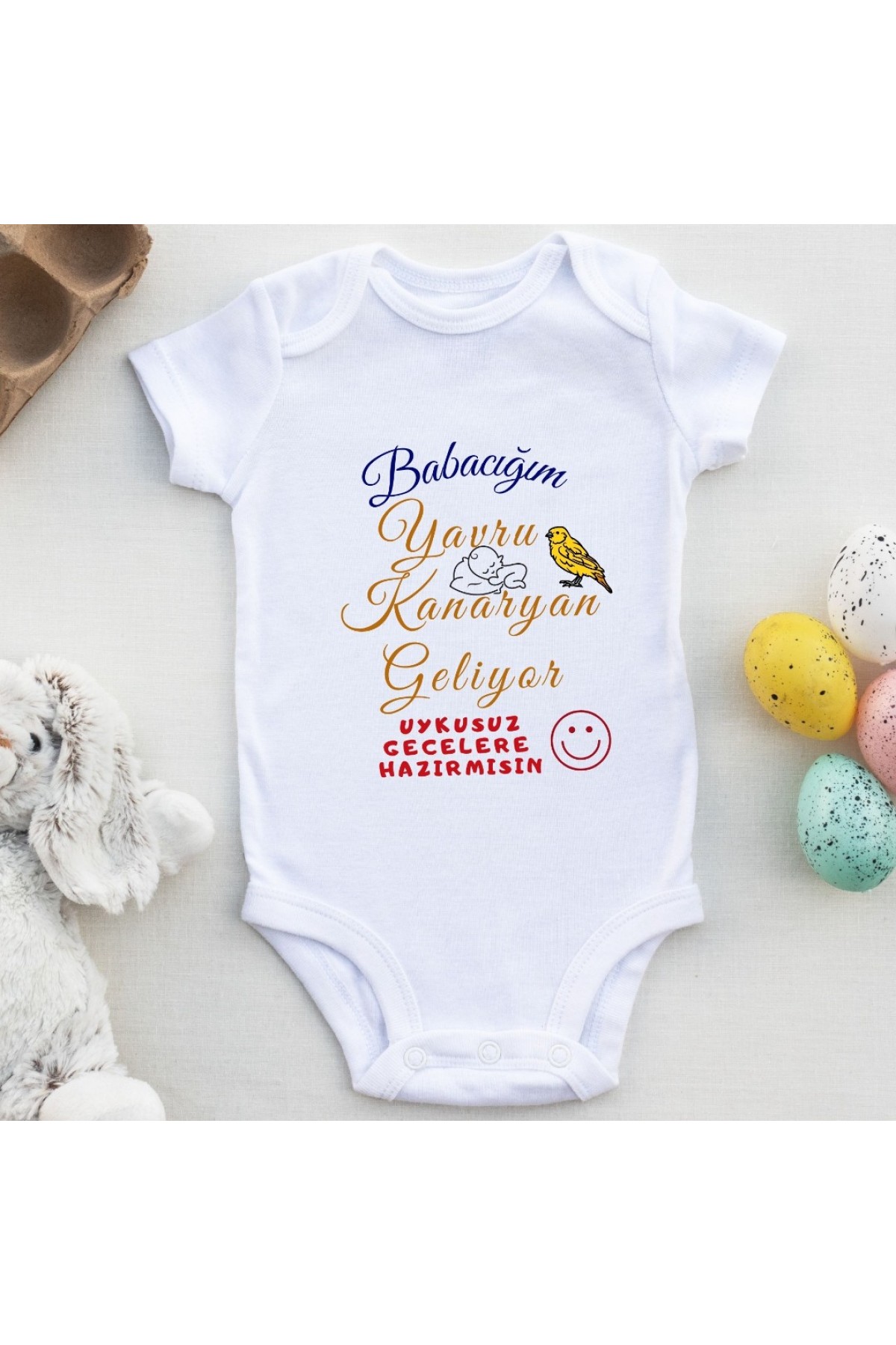 Kişiye özel bebek zıbın Babacım Yavru kanarya geliyor