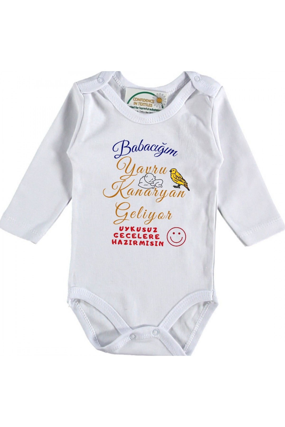 Kişiye özel bebek zıbın Babacım Yavru kanarya geliyor
