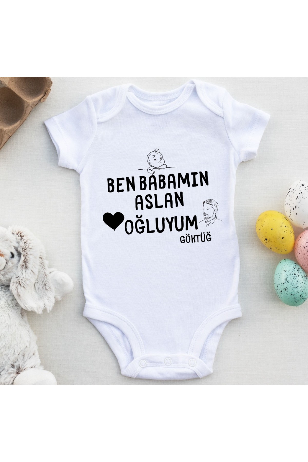 Ben Babamın Aslan Oğluyum Yazılı Bebek Zıbın