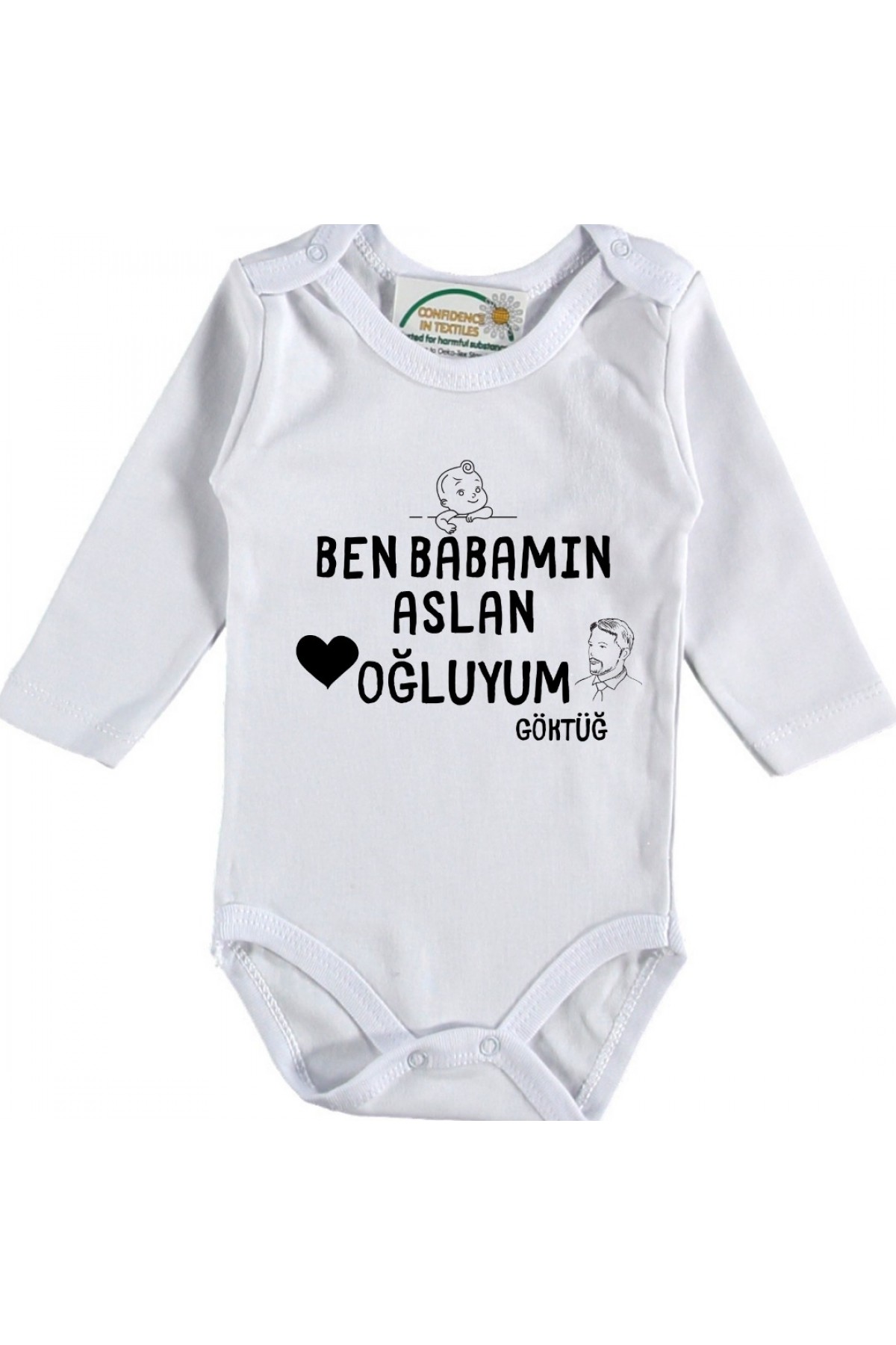 Ben Babamın Aslan Oğluyum Yazılı Bebek Zıbın