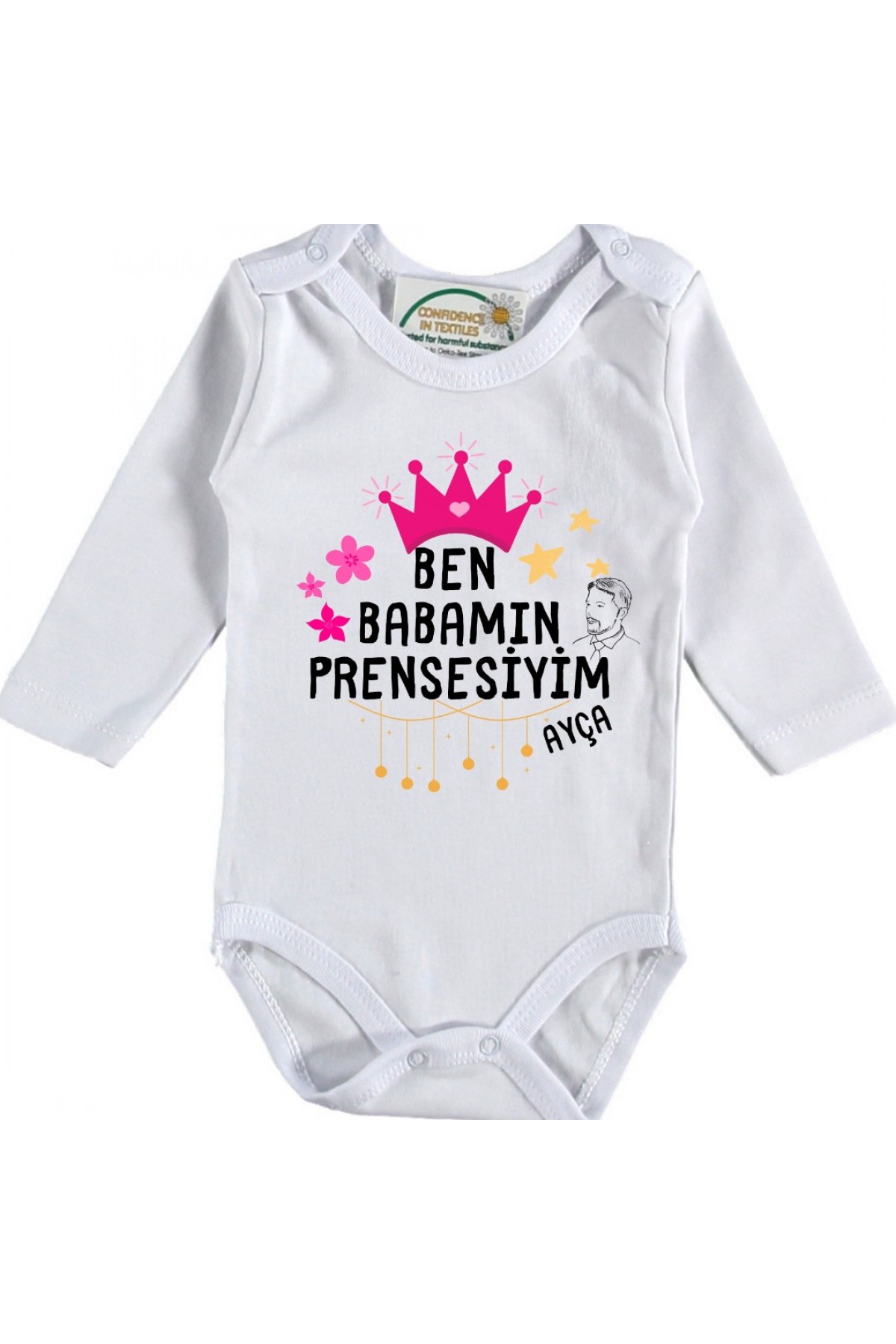 Ben Babamın Prensesiyim Yazılı Bebek Zıbın