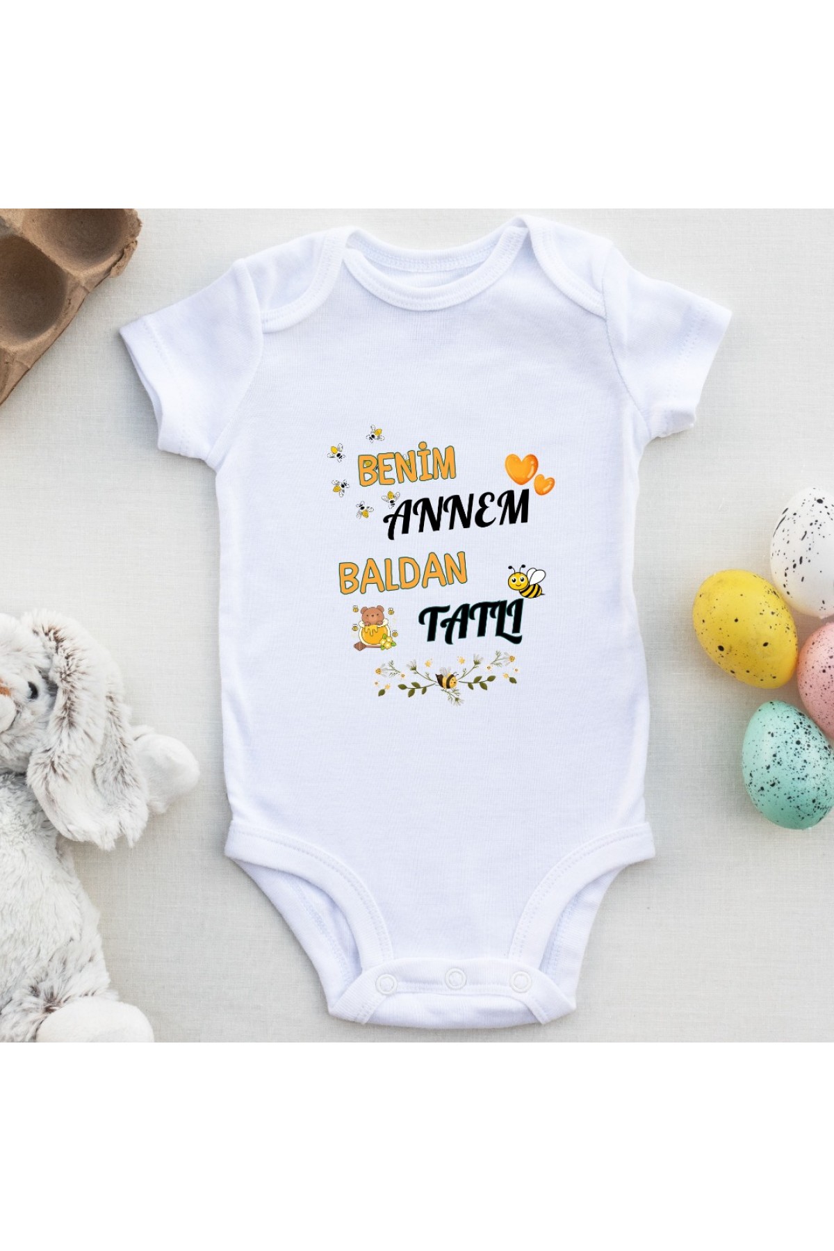 Benim Annem baldan Tatlı Yazılı Bebek Zıbın