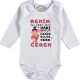 Kişiye özel Baskılı bebek Zıbın Benim İlk Bayramım Kız Bebek