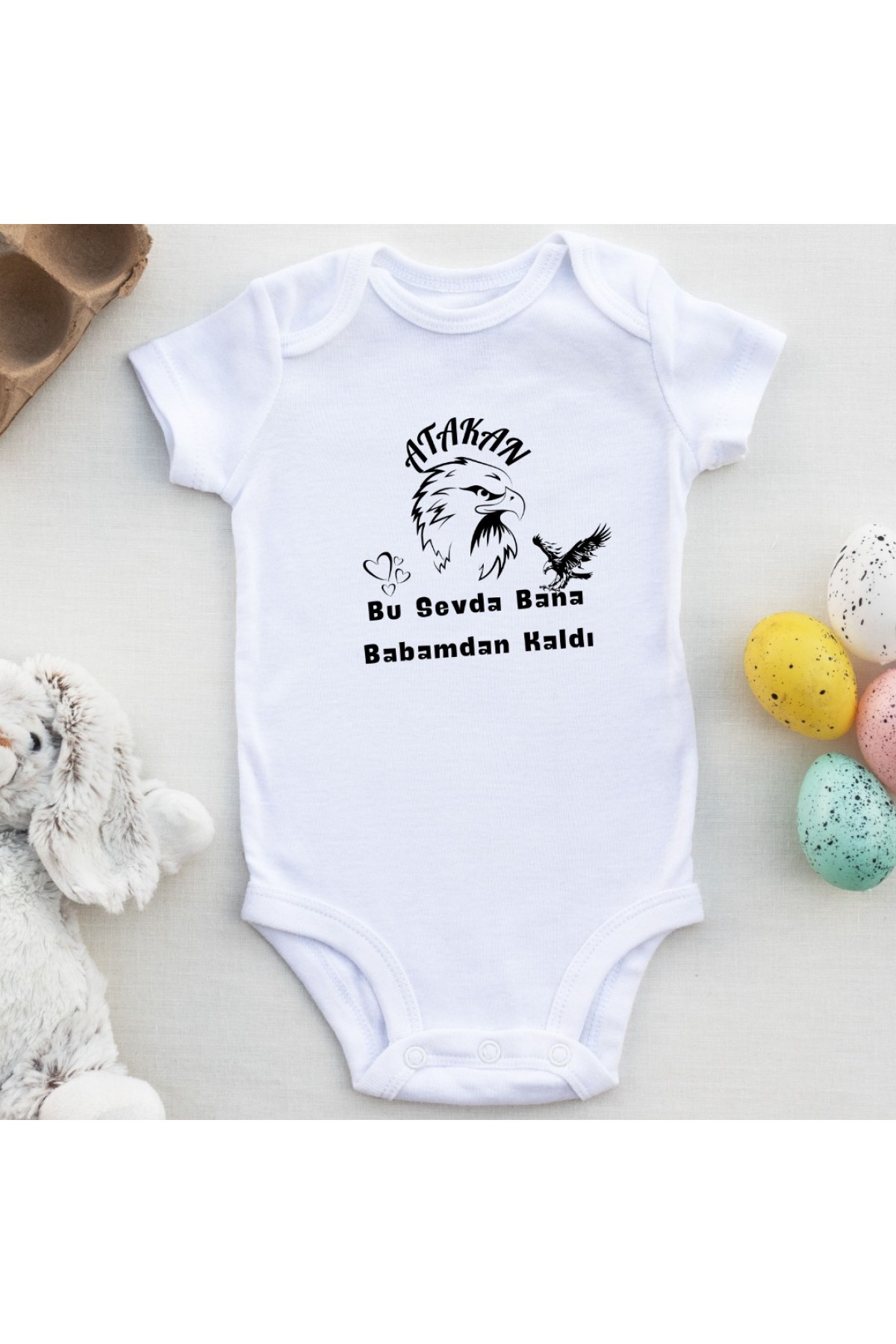 Kişiye özel bebek Zıbın Bu sevda bana babamdan kaldı Kara kartal