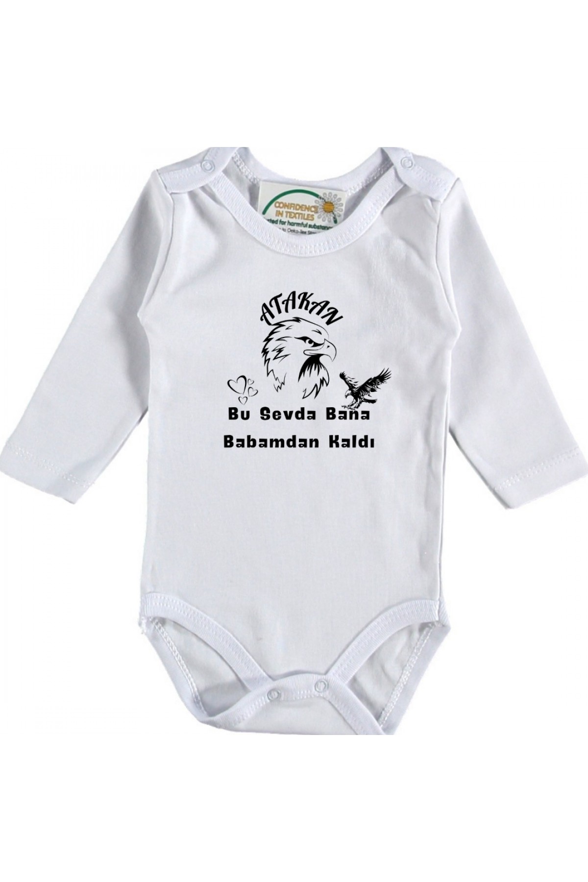 Kişiye özel bebek Zıbın Bu sevda bana babamdan kaldı Kara kartal