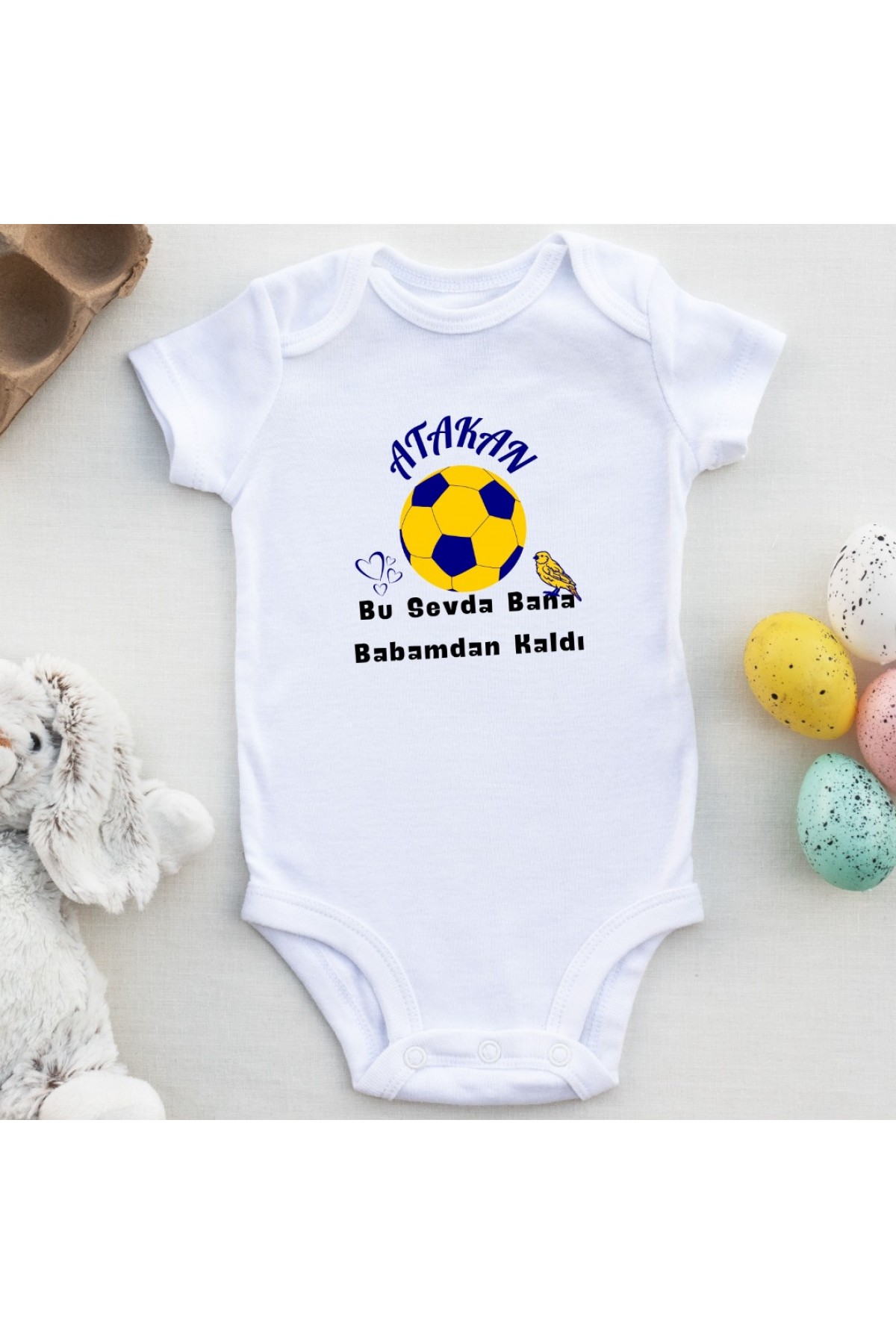 Kişiye özel bebek Zıbın Bu sevda bana babamdan kaldı Sarı Kanarya