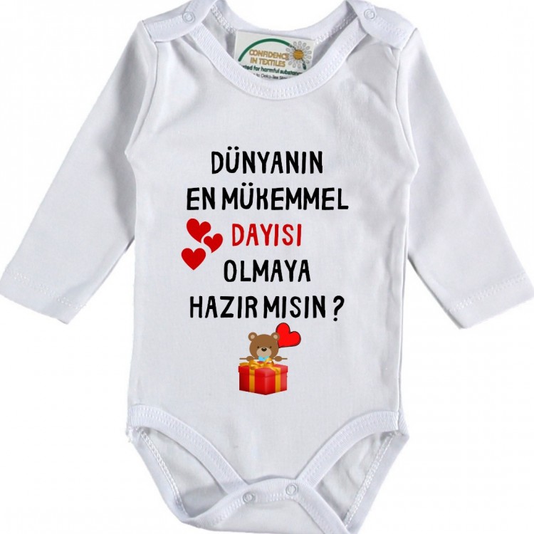 Dünyanın En Mükemmel dayısı Olmaya hazırmısın Yazılı Bebek Zıbın
