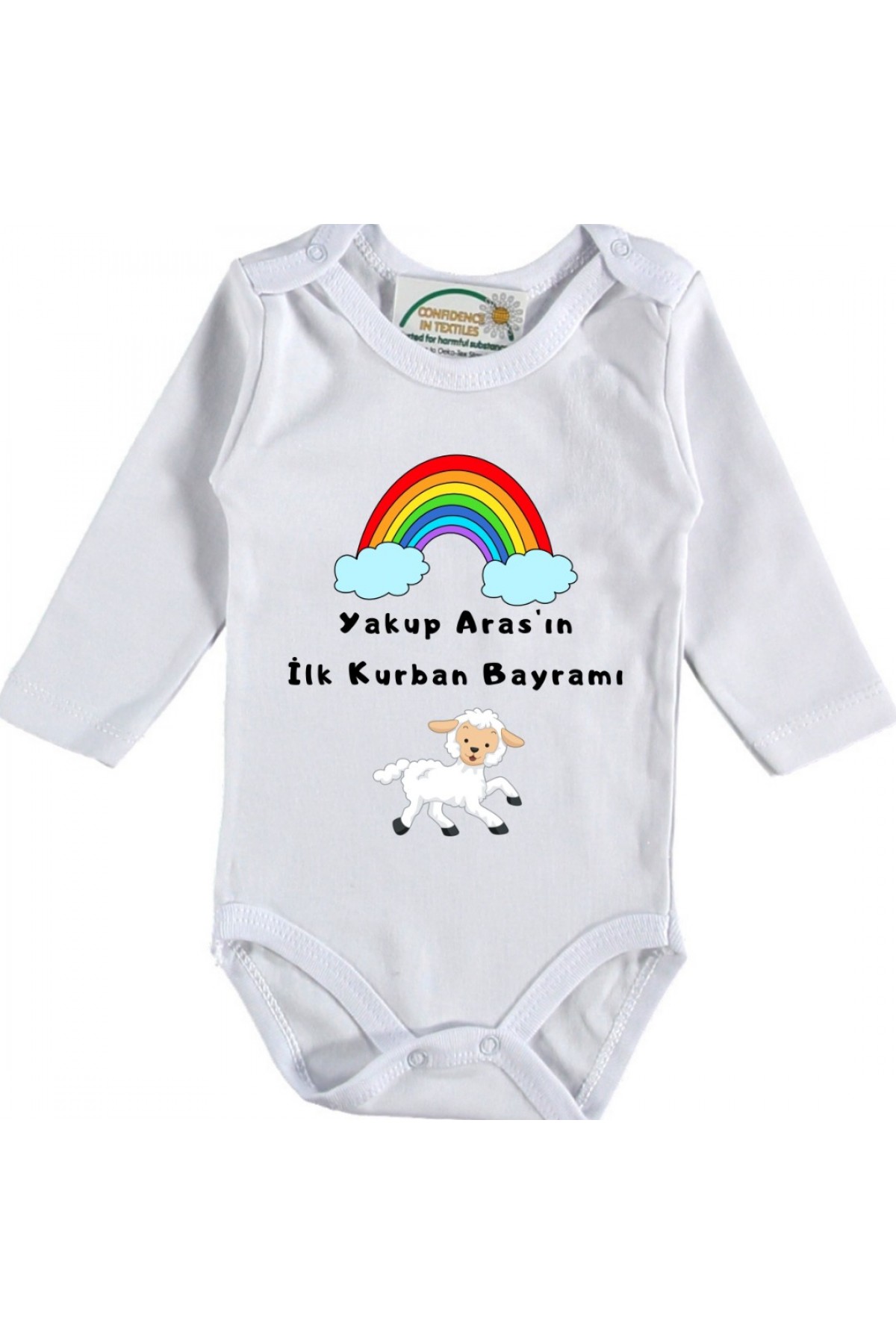 İlk Bayramım temalı Baskılı Bebek Zıbını 