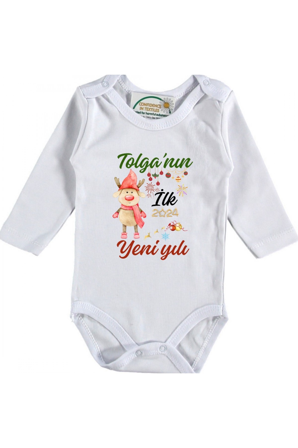 İlk Yeni Yıl Yazılı Kişiye özel Bebek Zıbın