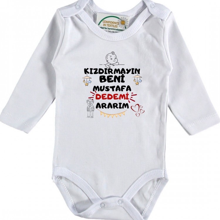 Kızdırmayın beni Dedemi Ararım yazılı Bebek Zıbını 
