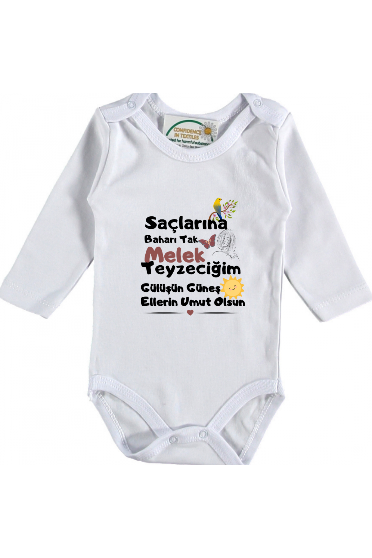 Kişiye özel bebek zıbını  Saçlarına Baharı Tak Teyze