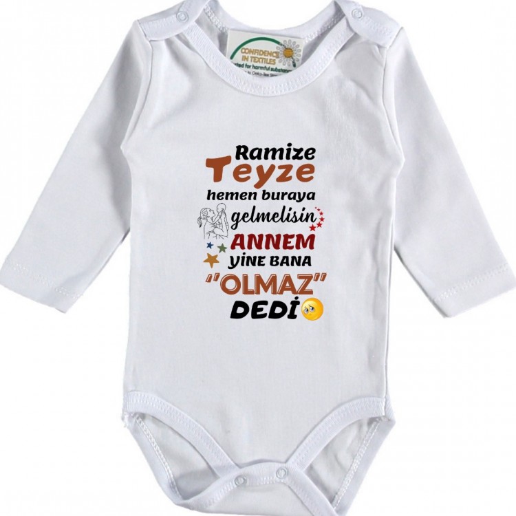 Teyze Hemen Buraya gelmelisin Yazılı Bebek Zıbın Teyze Hemen Buraya gelmelisin Yazılı Bebek Zıbın