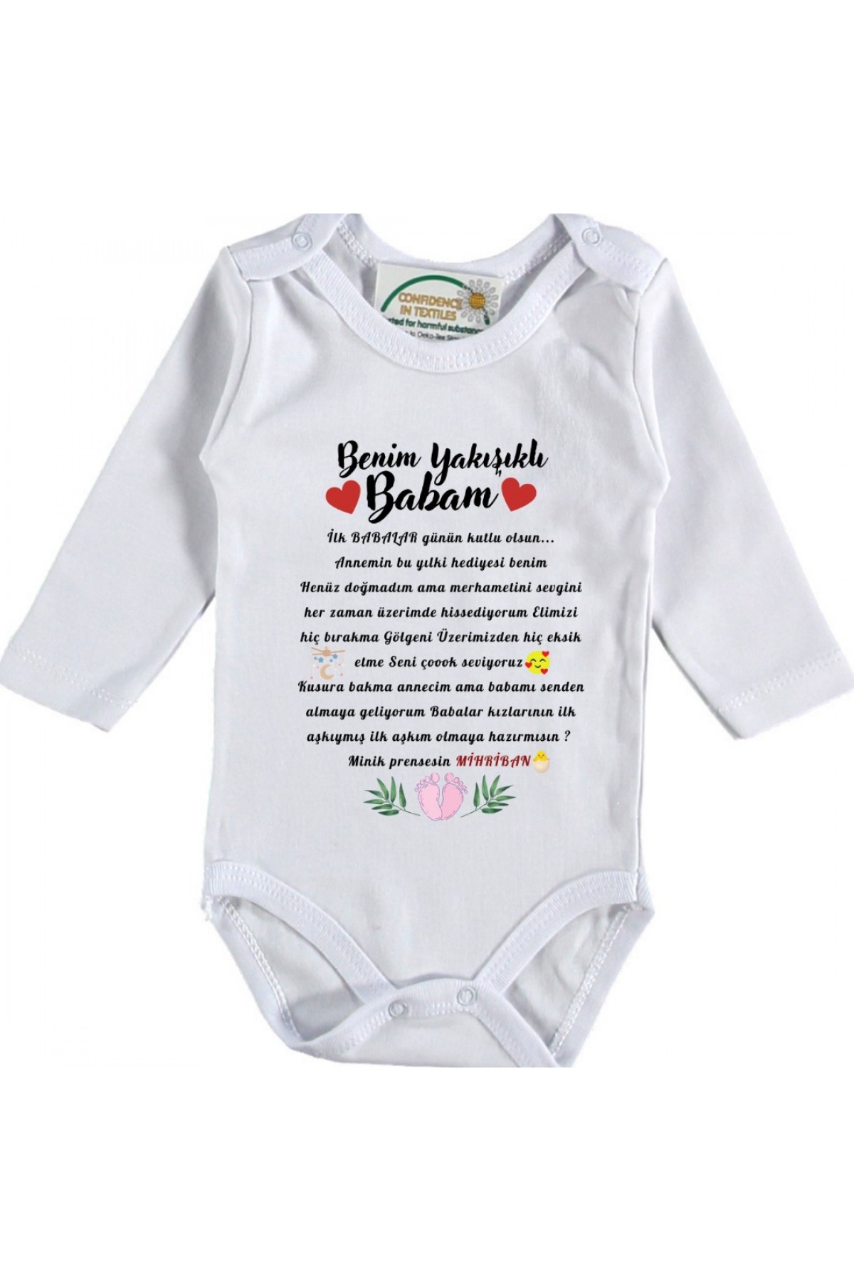 Babalar Günü yazılı Kız Bebek Zıbını 