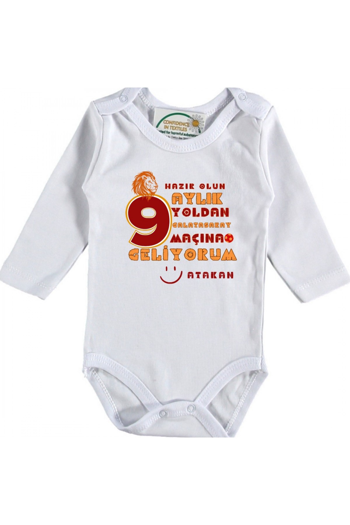 Hazır Olun  Aylık Yoldan Maçıına Geliyorum Yazılı Kişiye özel Bebek Zıbın Tasarımı