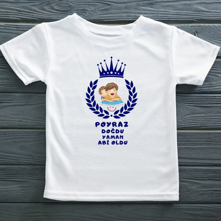 Kişiye Özel Tişört- Abla Abi Oldu yazılı Kişiye Özel Tişört- Abla Abi Oldu yazılı