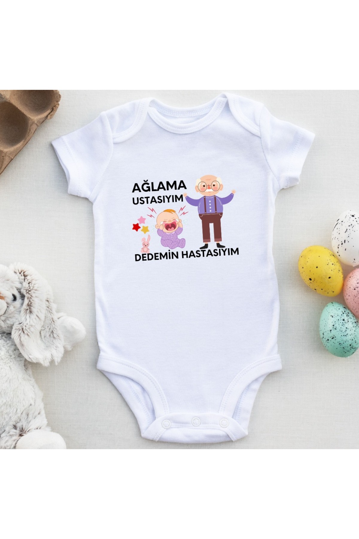 Yağlama Ustasıyım dedemin hastasıyım Yazılı Kişiye özel Bebek Zıbın