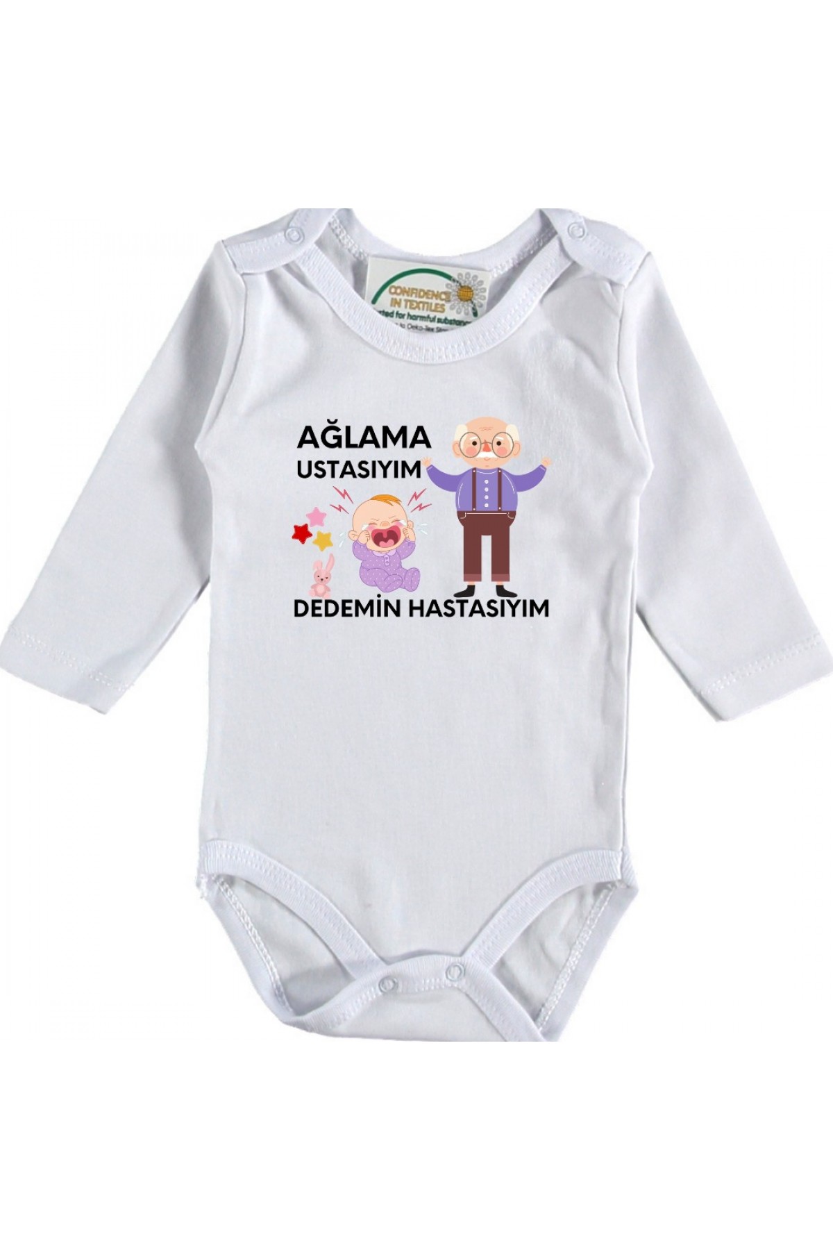 Yağlama Ustasıyım dedemin hastasıyım Yazılı Kişiye özel Bebek Zıbın