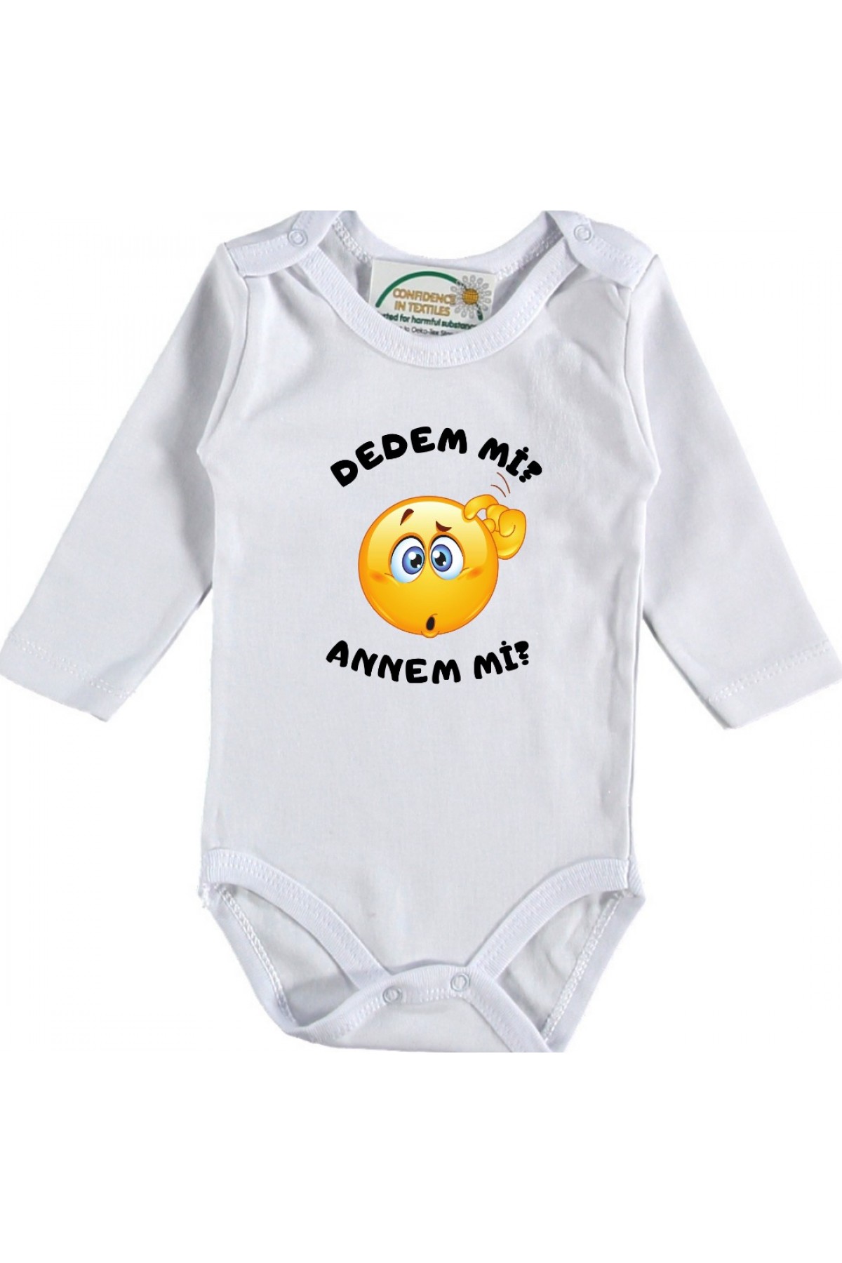 Annem mi Dedem mi Yazılı Kişiye özel Bebek Zıbın