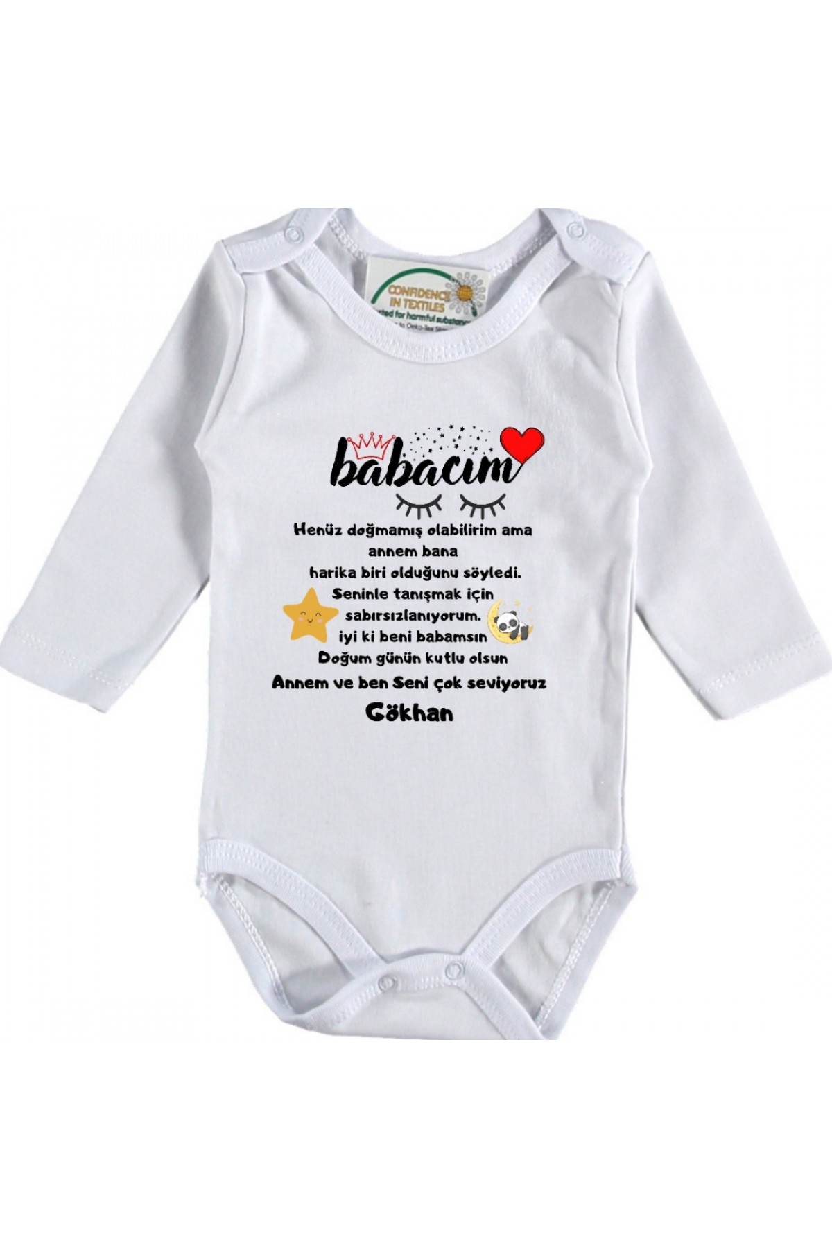 Babacım Yazılı Kişiye özel Bebek Zıbın Tasarımı