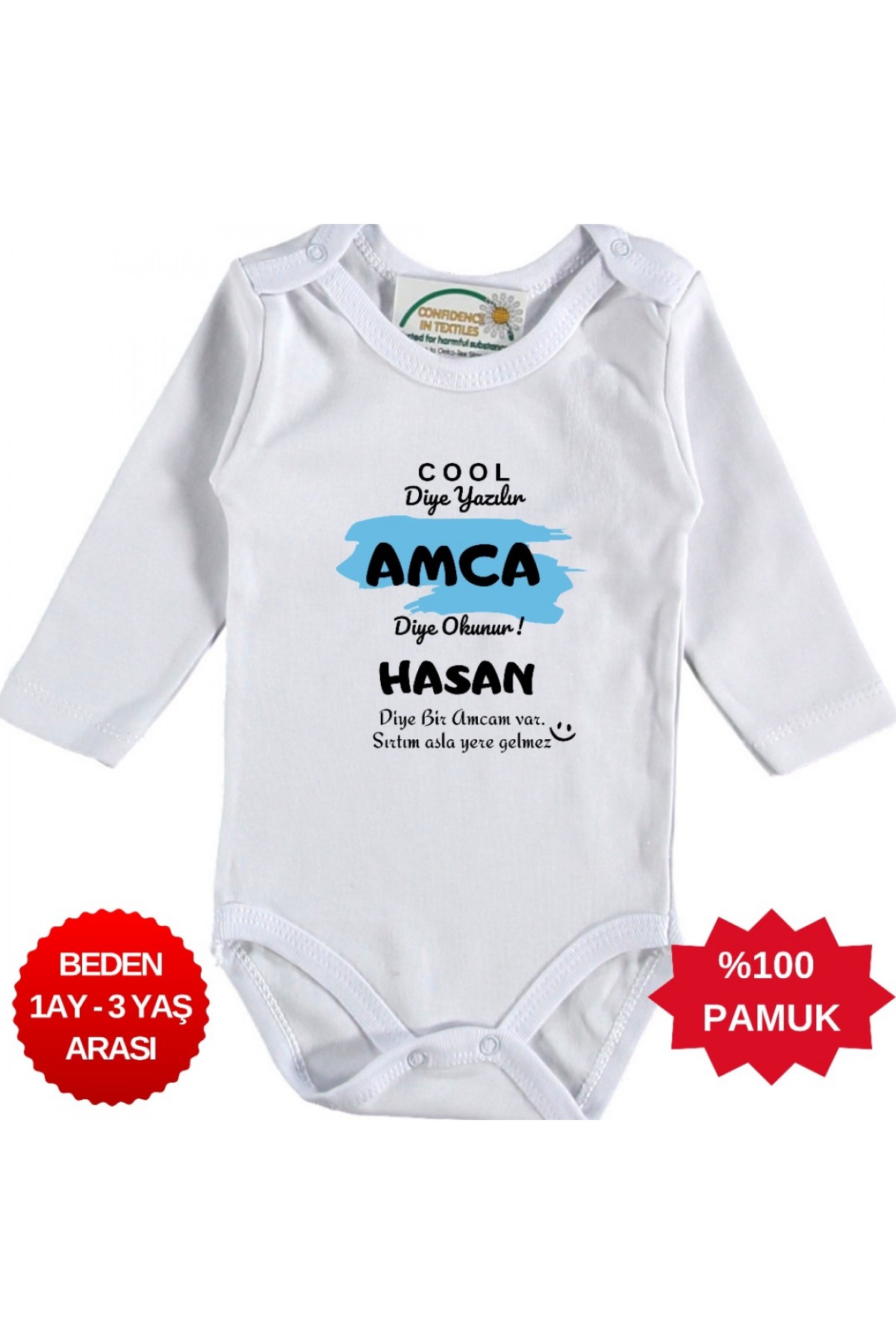 Cool Diye Yazılır Amca Diye Okunur Yazılı Kişiye özel Kız Bebek Zıbın