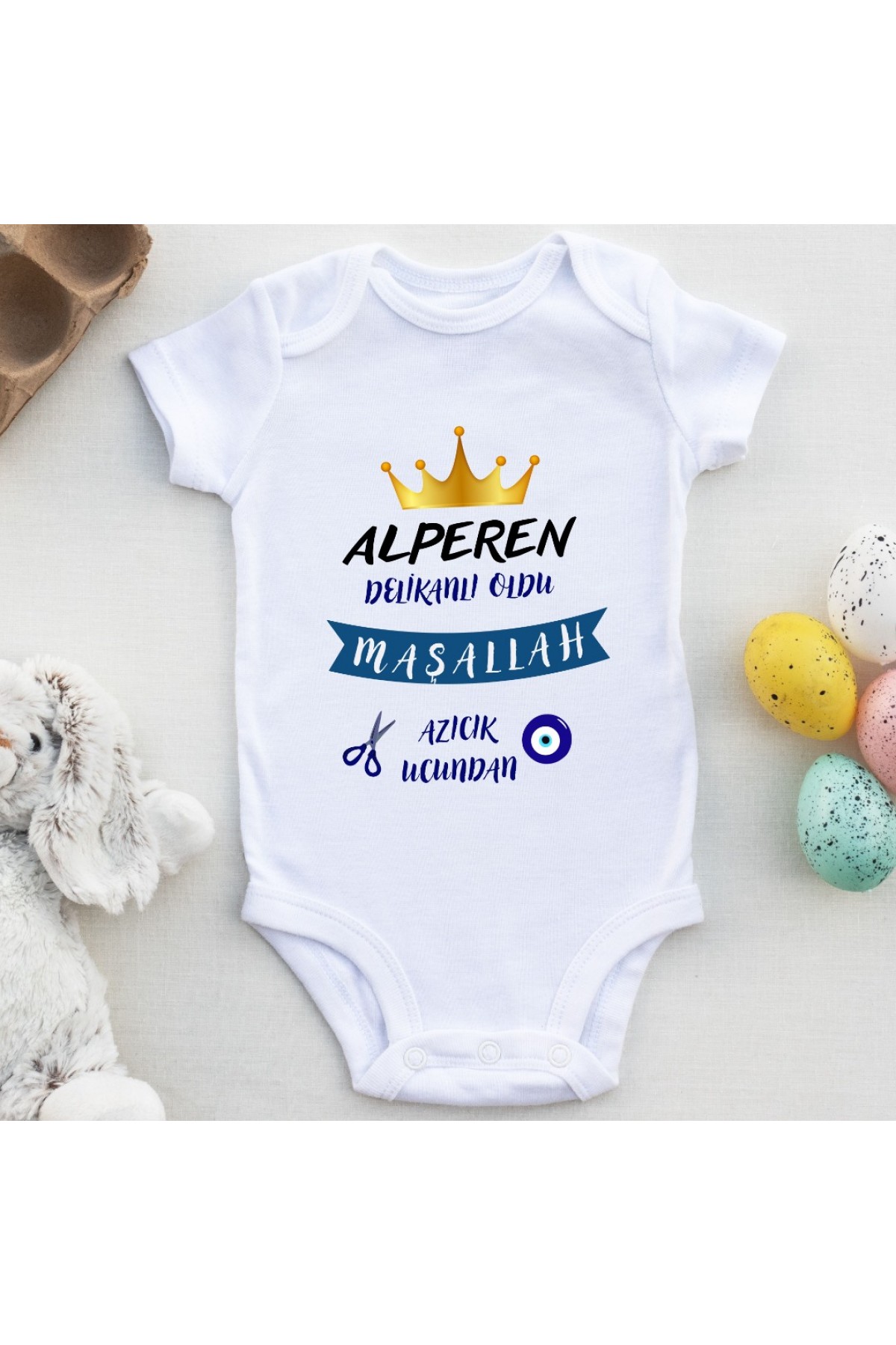 Delikanlı Oldu Maşallah Azıcık Ucundan Yazılı Kişiye özel Bebek Zıbın