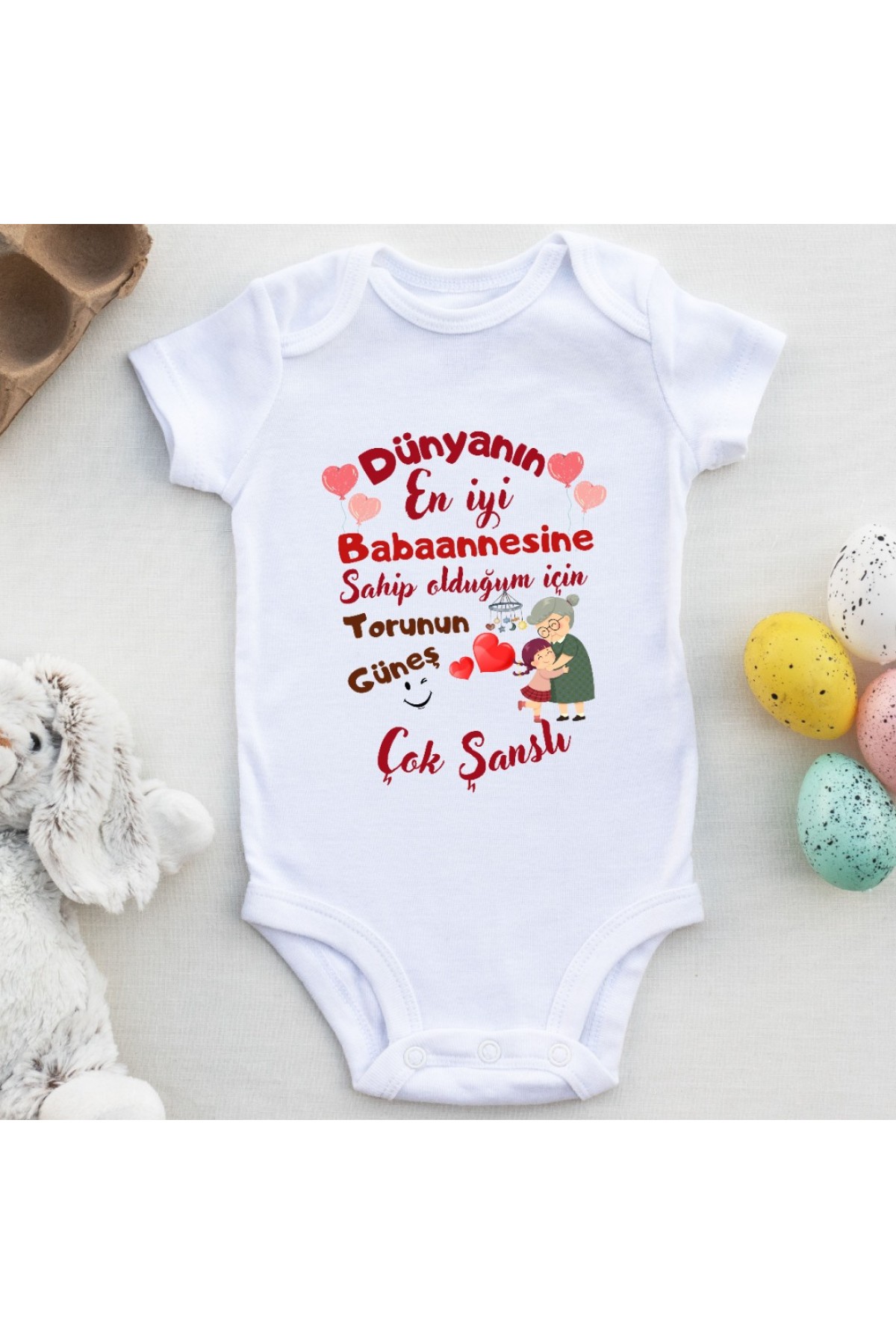 Dünyanın en iyi Anneannesine Sahip Olduğum için çok şanslıyım Yazılı Kişiye özel Kız Bebek Zıbın Dünyanın en iyi Anneannesine Sahip Olduğum için çok şanslıyım Yazılı Kişiye özel Kız Bebek Zıbın