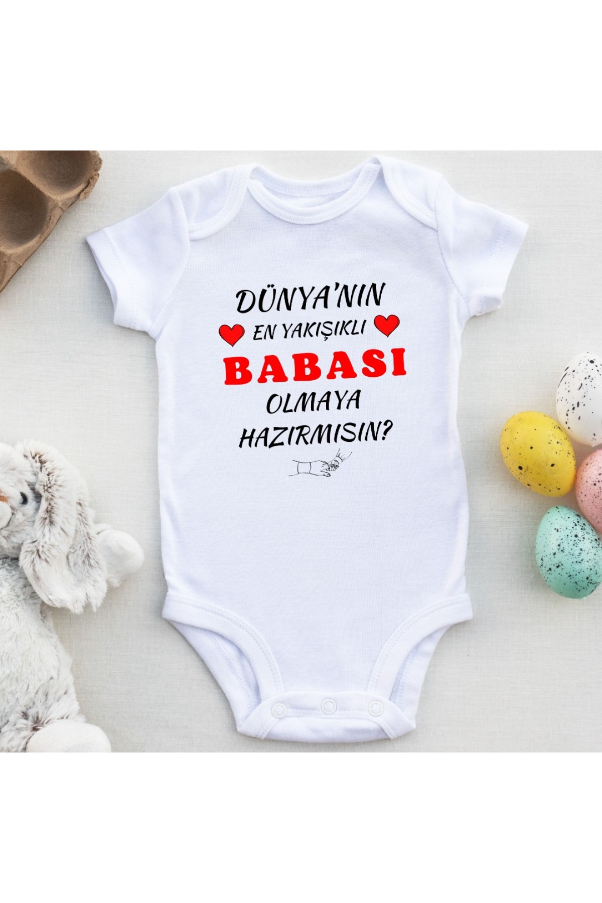Dünyanın En Yakışıklı babası Olmaya Hazırmısın Yazılı Kişiye özel Bebek Zıbın