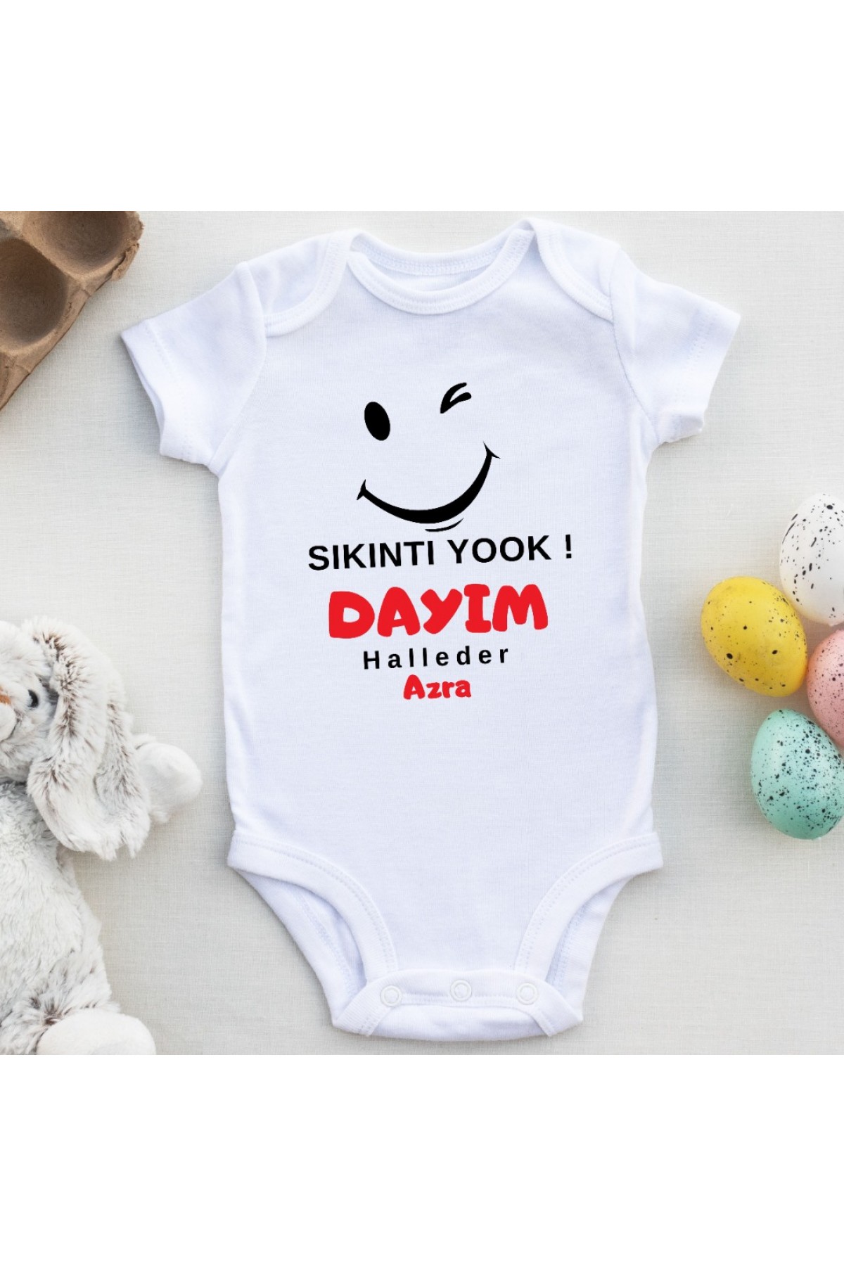 Sıkıntı Yok Dayım Halleder Yazılı Kişiye özel Kız Bebek Zıbın Sıkıntı Yok Dayım Halleder Yazılı Kişiye özel Kız Bebek Zıbın