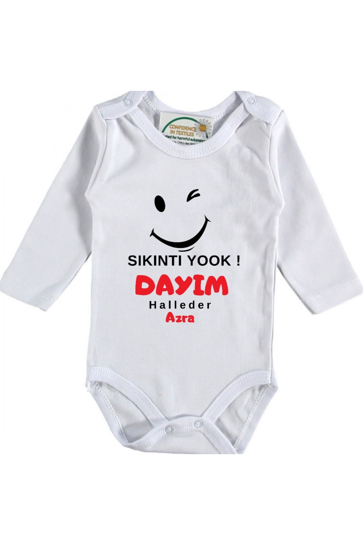 Sıkıntı Yok Dayım Halleder Yazılı Kişiye özel Kız Bebek Zıbın Sıkıntı Yok Dayım Halleder Yazılı Kişiye özel Kız Bebek Zıbın