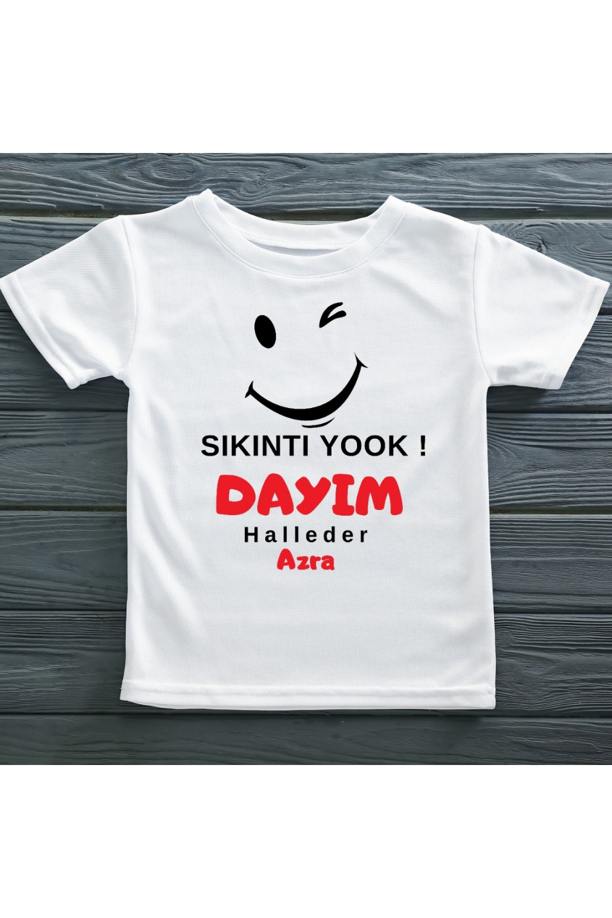 Sıkıntı Yok Dayım Halleder Yazılı Kişiye özel Kız Çocuk Tişörtü