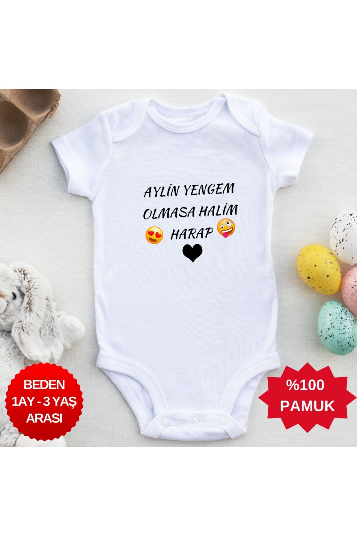 Olmasa Halim harap Yazılı Kişiye özel Kız Bebek Zıbın