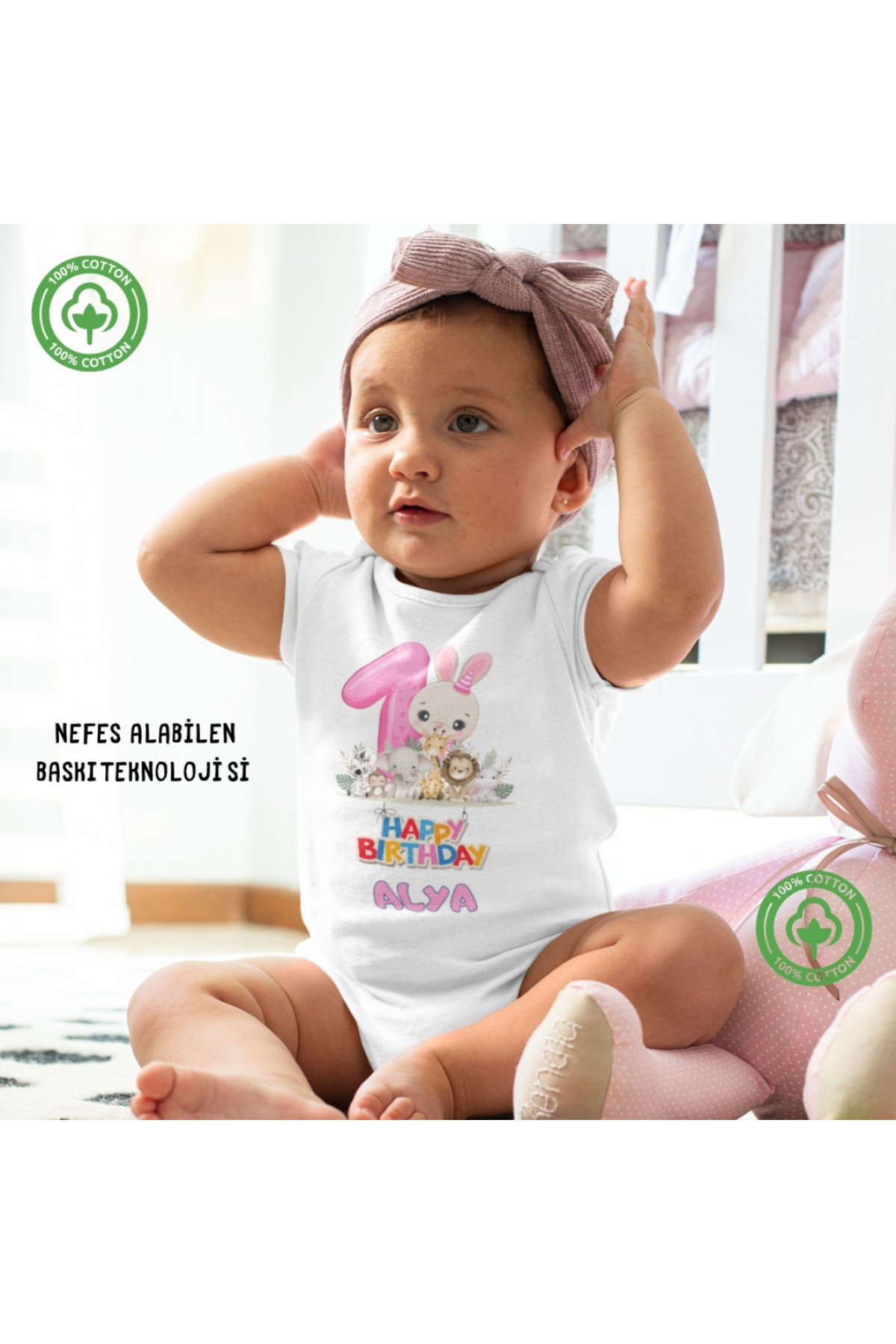 1 Yaşında Yazılı Kişiye Özel Ervkek Bebek Zıbın 1 Yaşında Yazılı Kişiye Özel Ervkek Bebek Zıbın