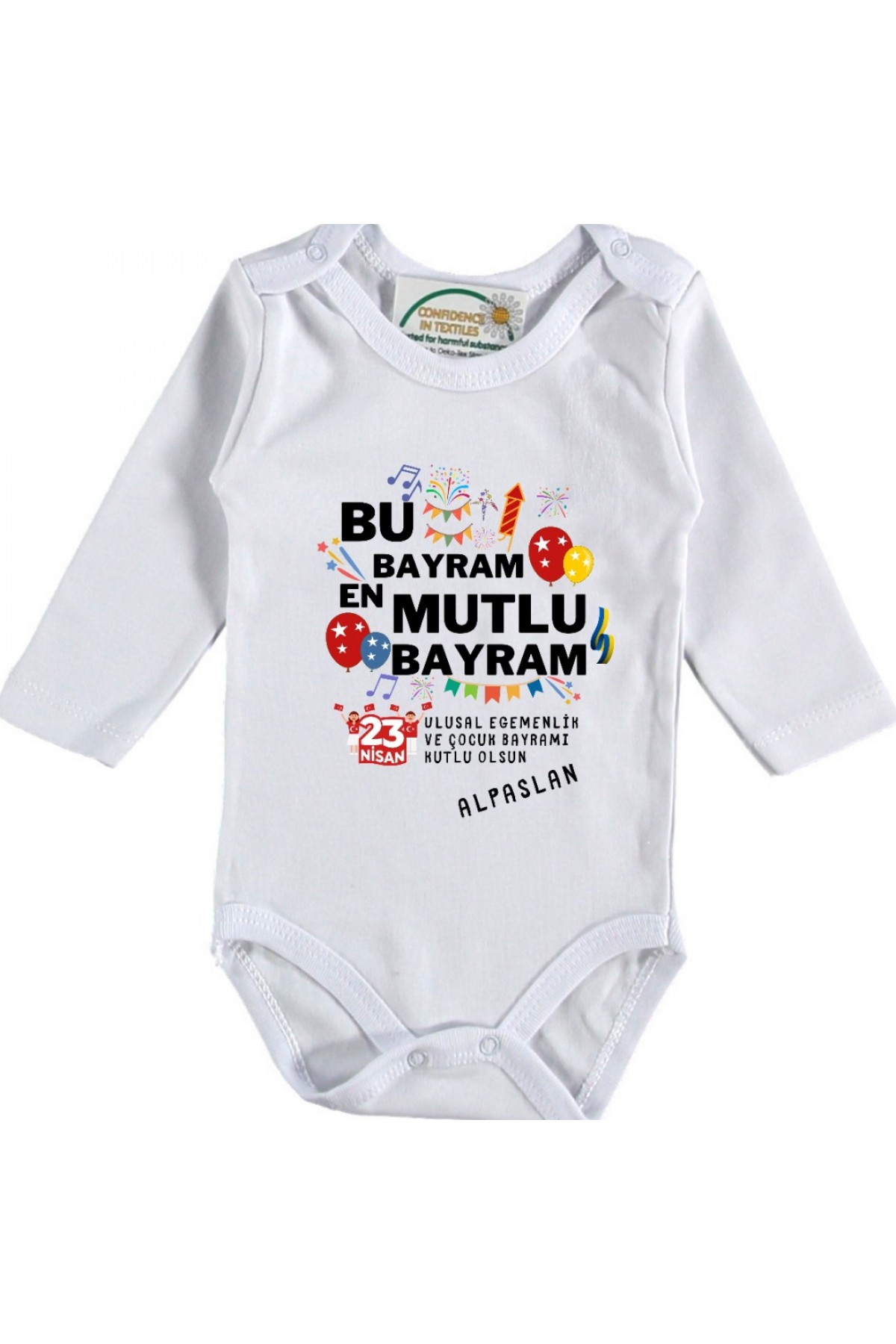 23 Nisan Bu bayram en Mutlu bayram Yazılı Bebek Zıbın