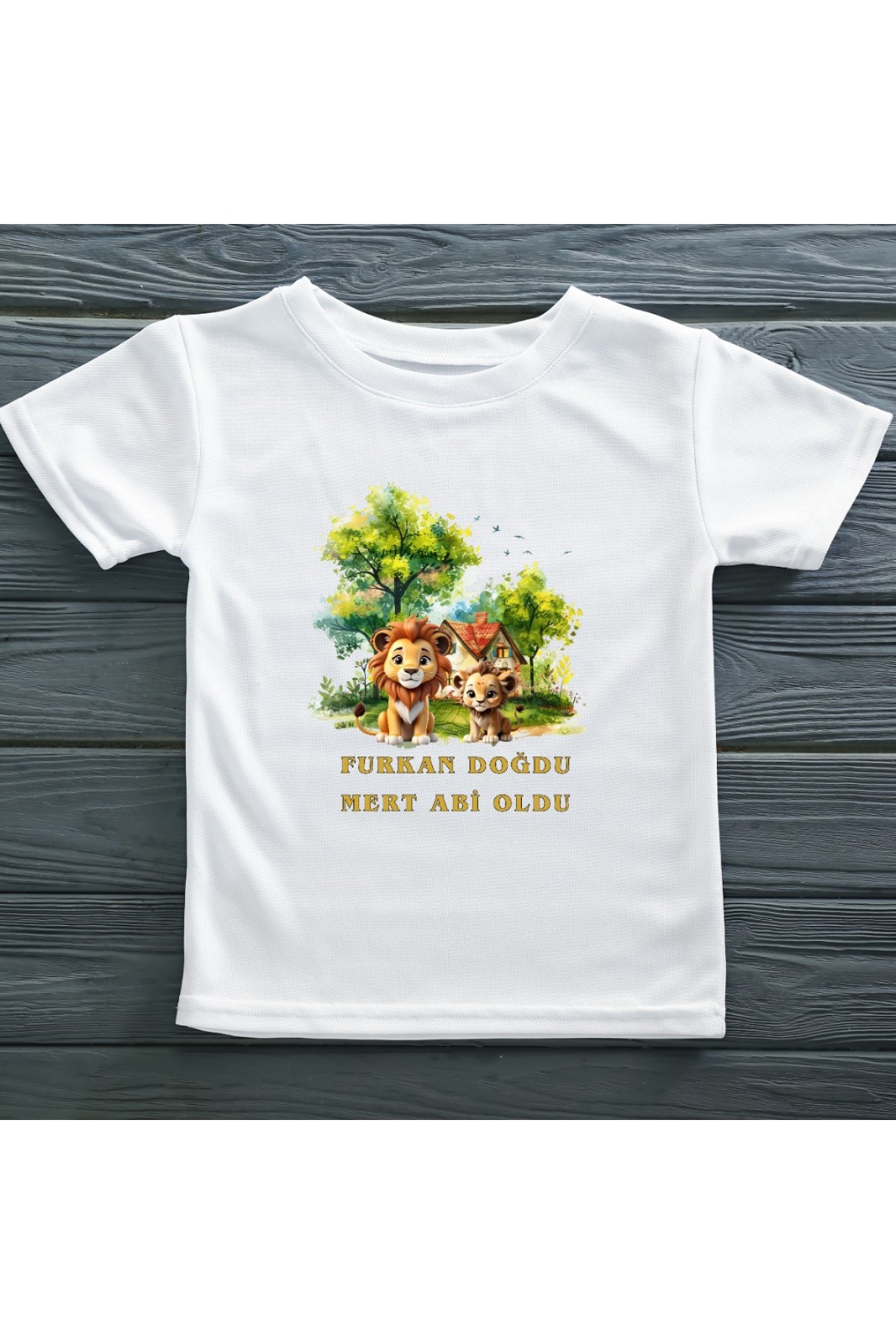 Abi Oldu AslanTemalı Yazılı Çocuk Tişörtü