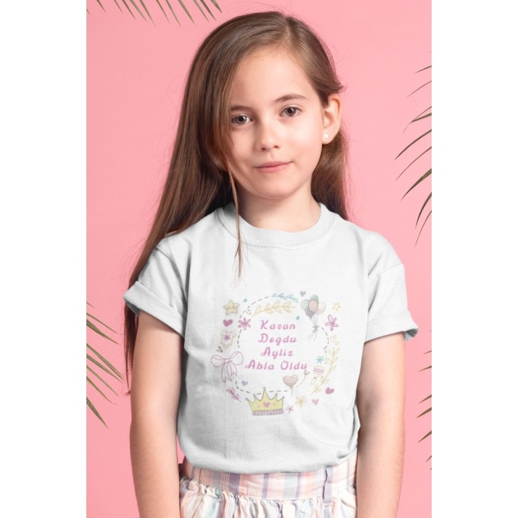 Abla Oldu Yazılı Kişiye Özel İsim yazılabilen Kız Çocuk Tişörtü Abla Oldu Yazılı Kişiye Özel İsim yazılabilen Kız Çocuk Tişörtü