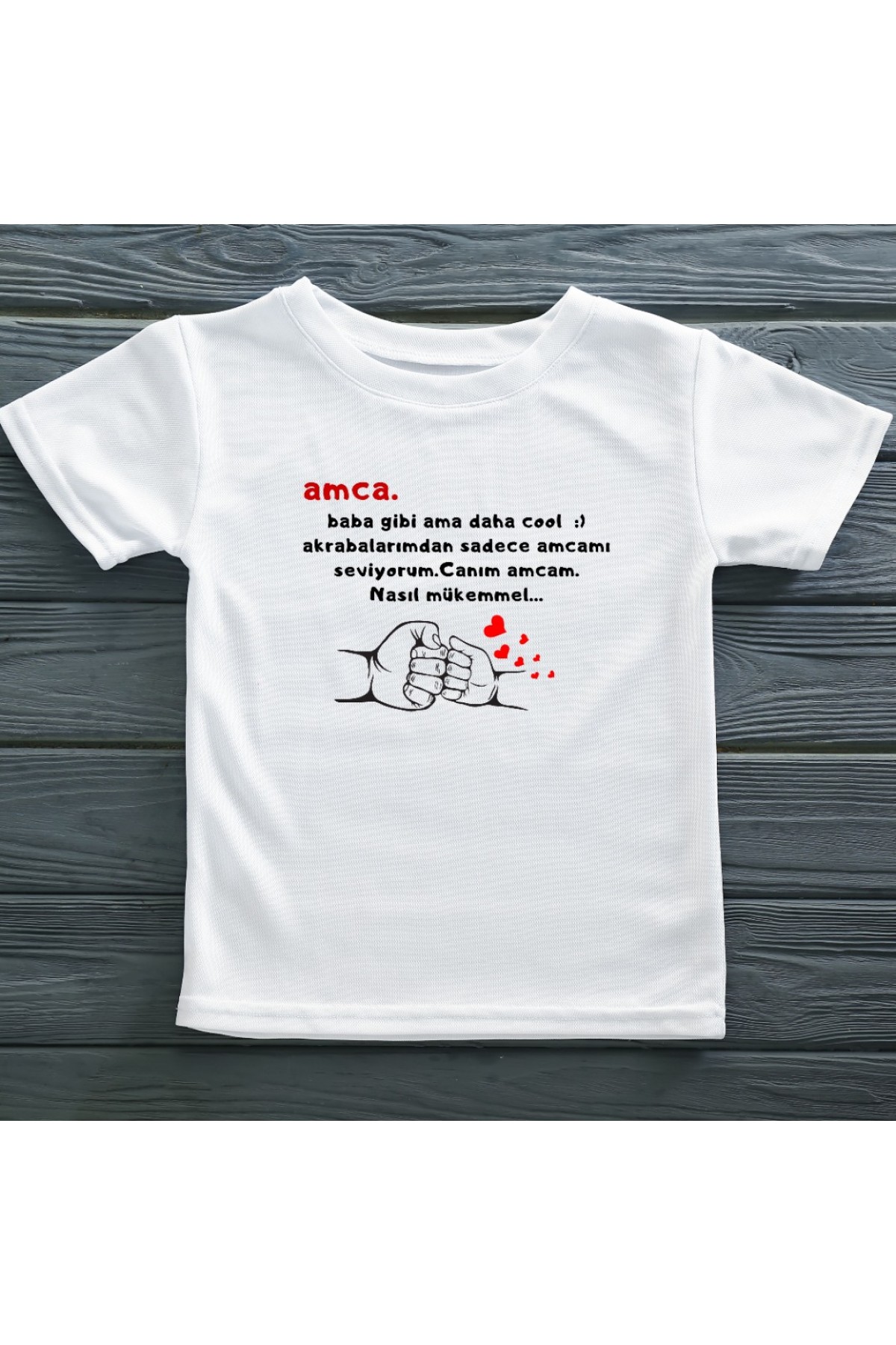 Amca Baba Gibi Ama Daha Cool Yazılı Çocuk Tişörtü