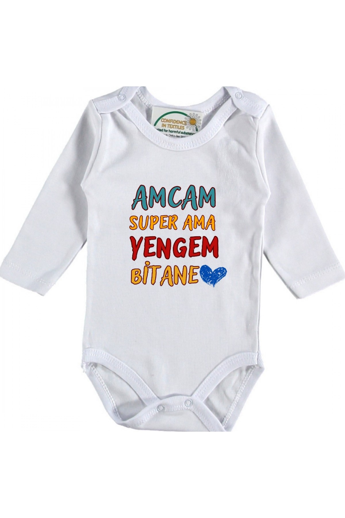 Amcam Super Ama Yengem Bitane Yazılı Kişiye özel Bebek Zıbın