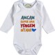 Amcam Super Ama Yengem Bitane Yazılı Kişiye özel Bebek Zıbın