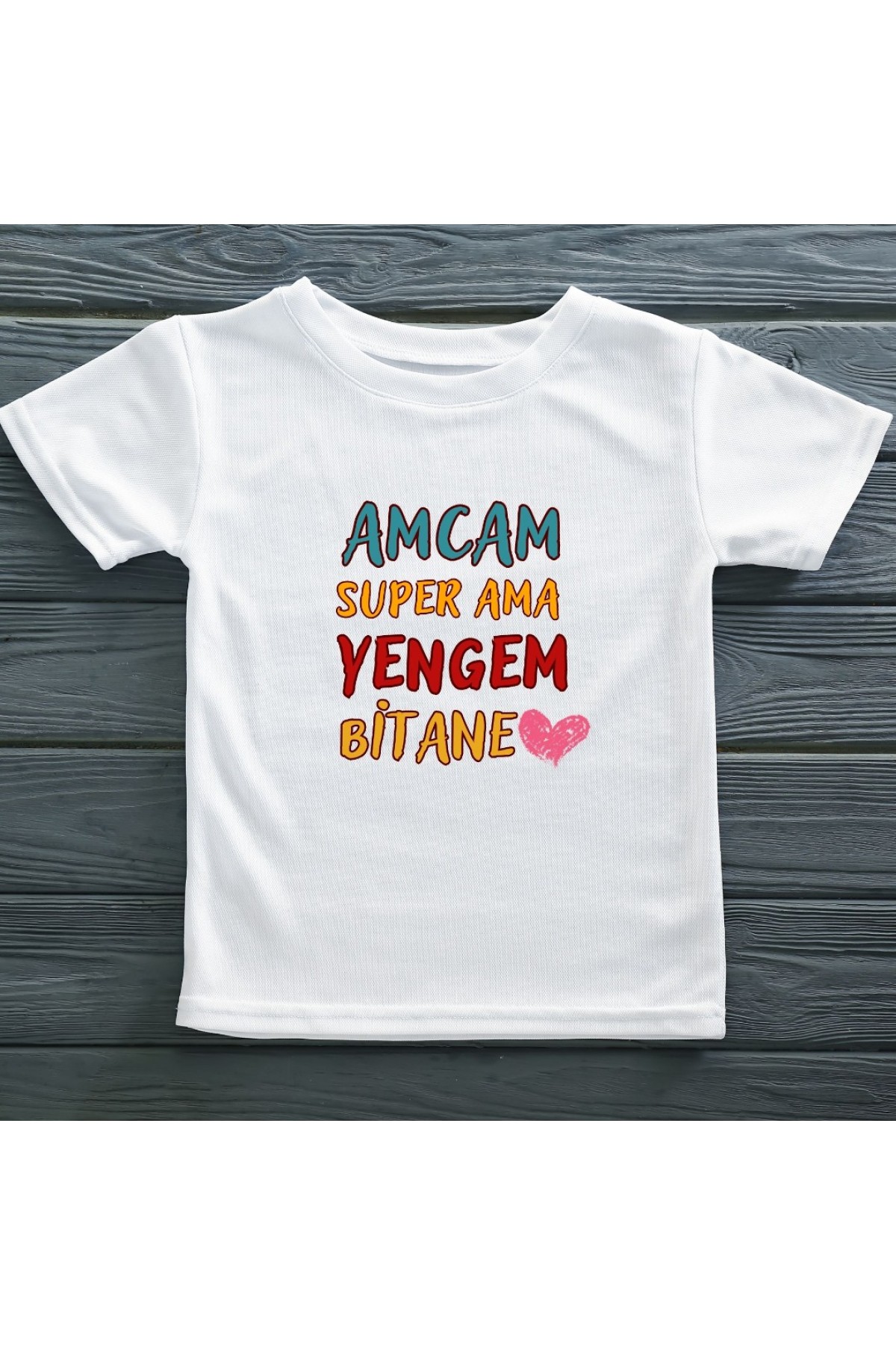 Amcam Super Ama Yengem Bitane Yazılı Kişiye özel Çocuk Tişörtü