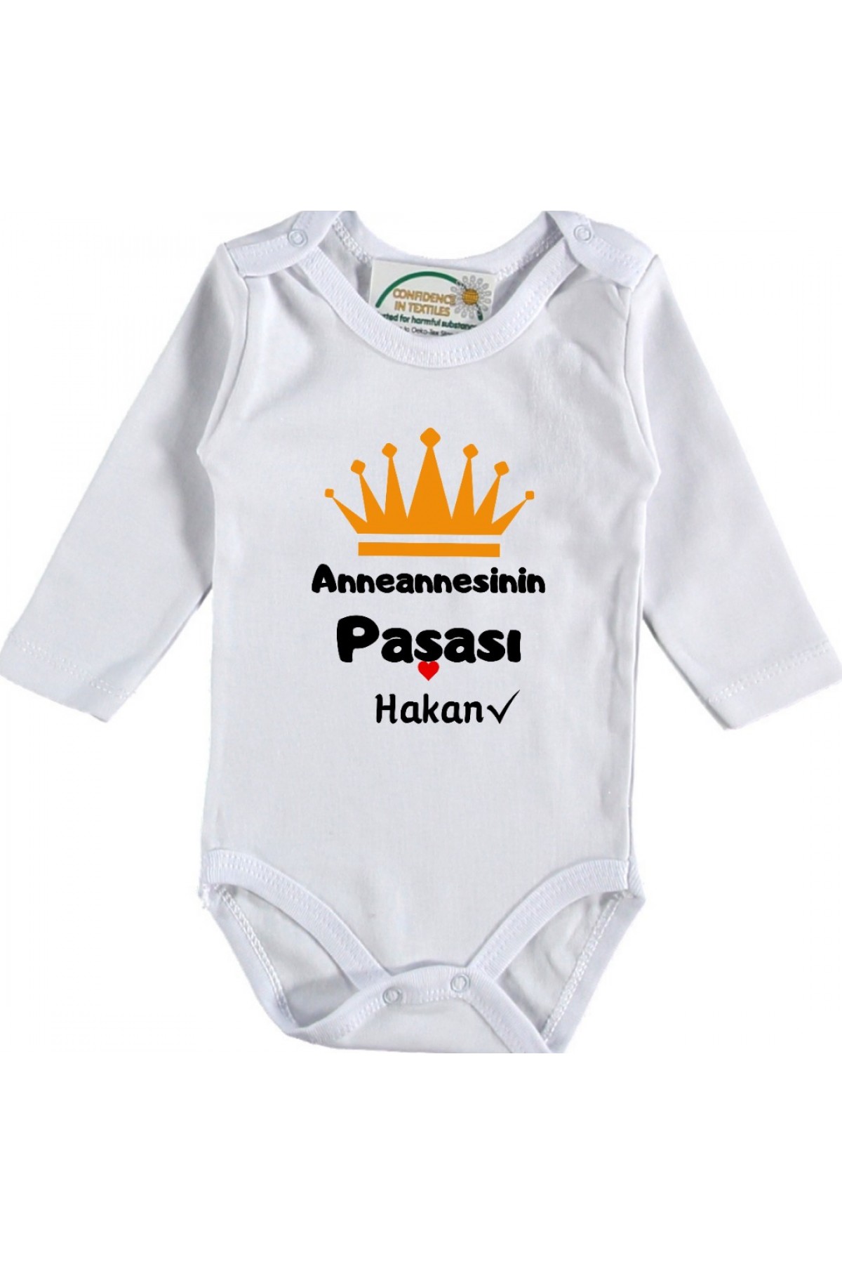 Babaanneinin Paşası Yazılı Kişiye özel Bebek Zıbın