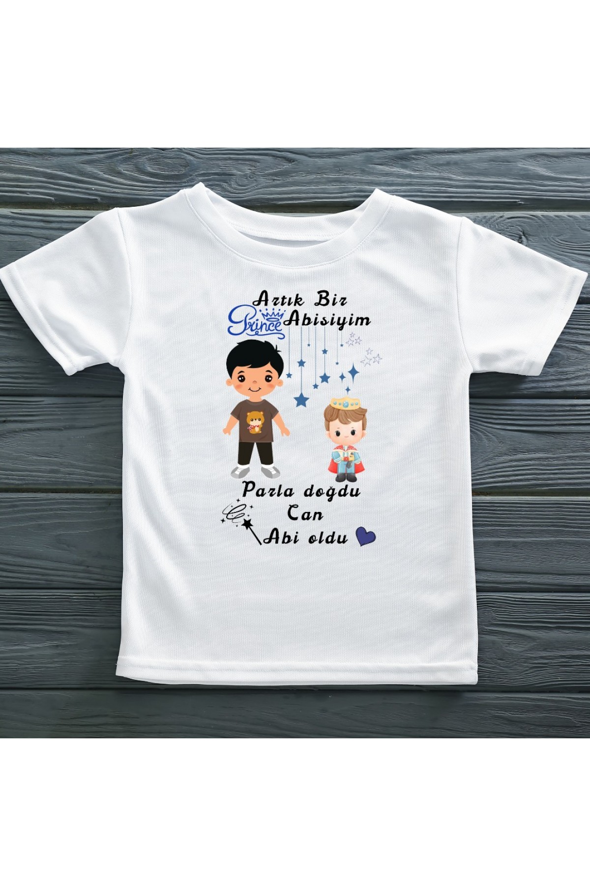 Artık Bir Prens Ablasıyım Yazılı Erkek Çocuk Tişörtü