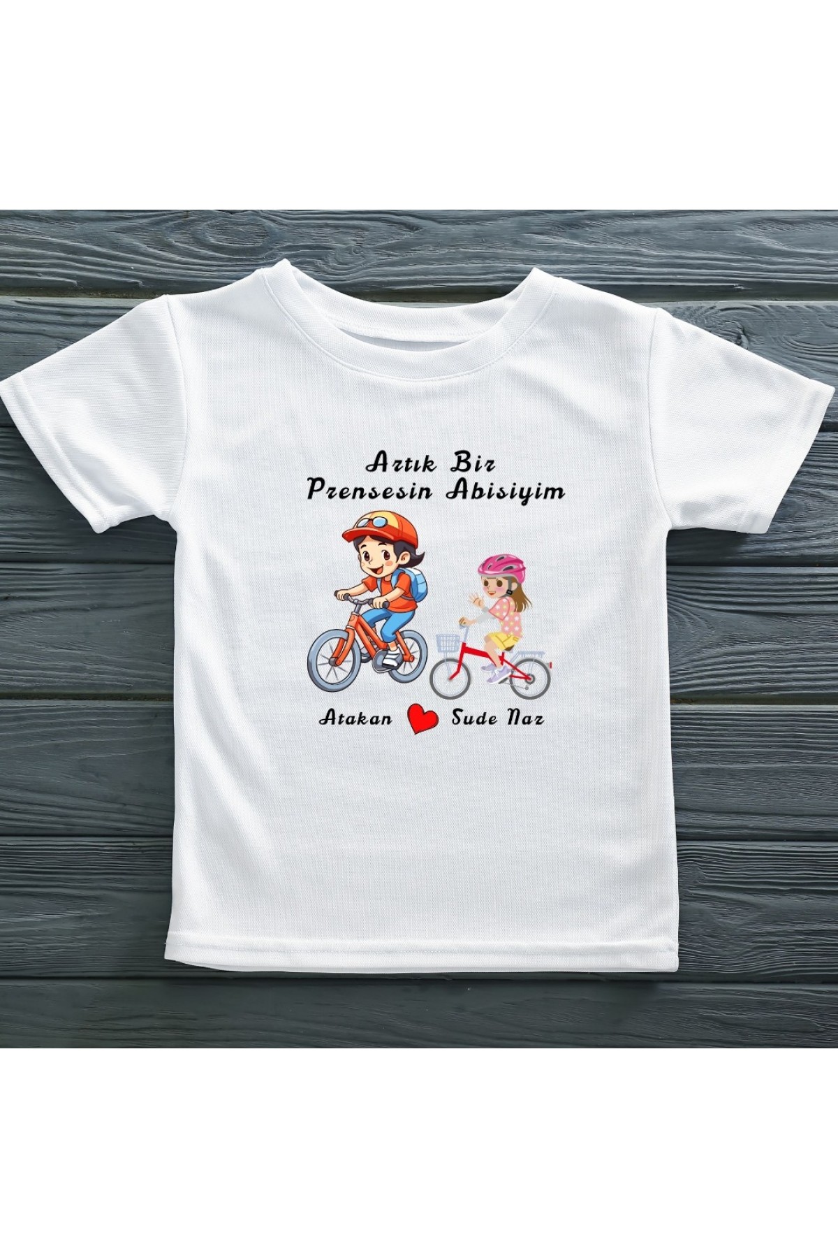 Artık Bir Prensesin Abisiyim Yazılı Kişiye Özel Çocuk Tişörtü