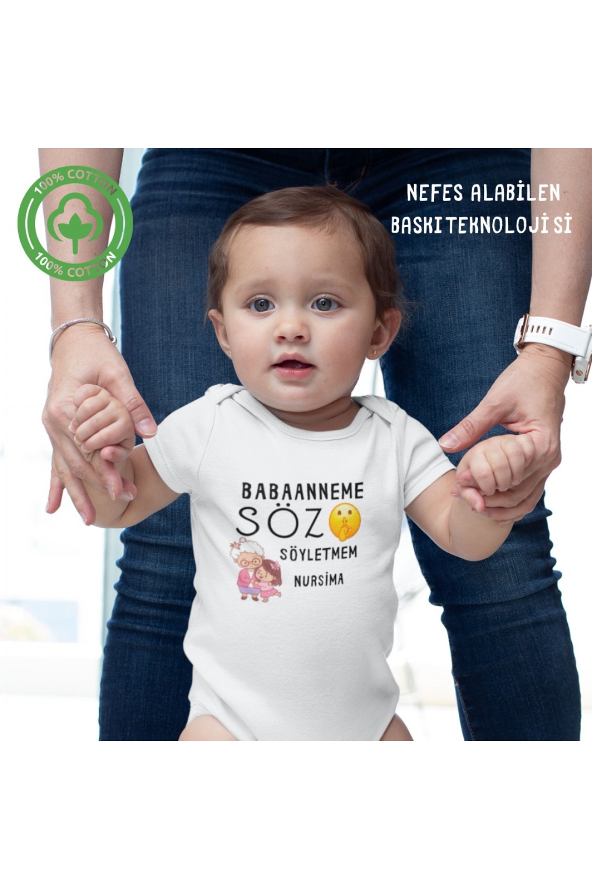 Babaanneme- Anneanneme Söz Söyletmem Kişiye Özel Bebek Zıbın