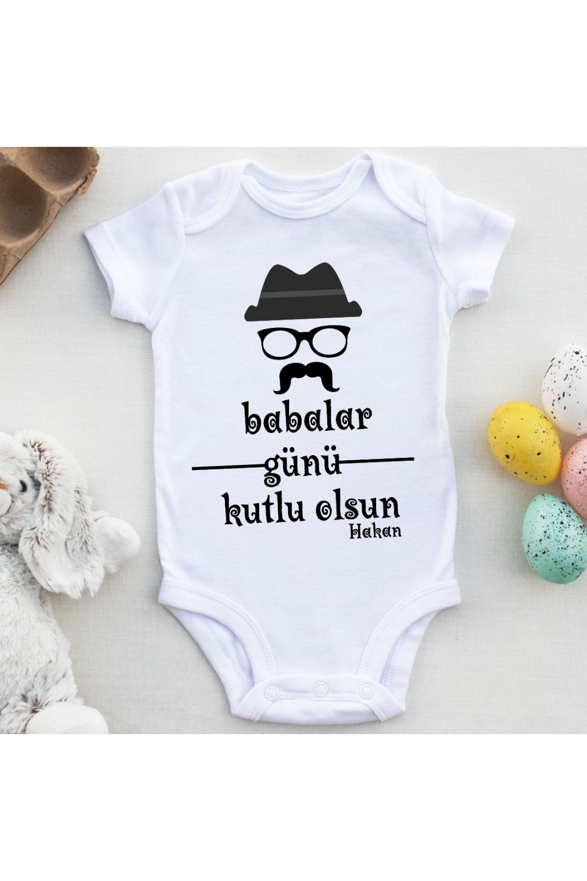 Babalar günü Kutlu Olsun Yazılı Bebek Zıbın-1